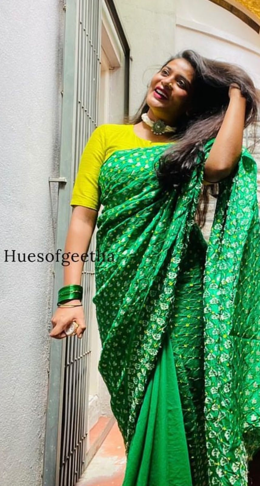 Emerald Green Printed Saree
