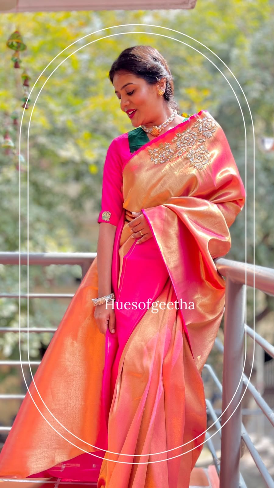 Pink & Gold Tissue Saree