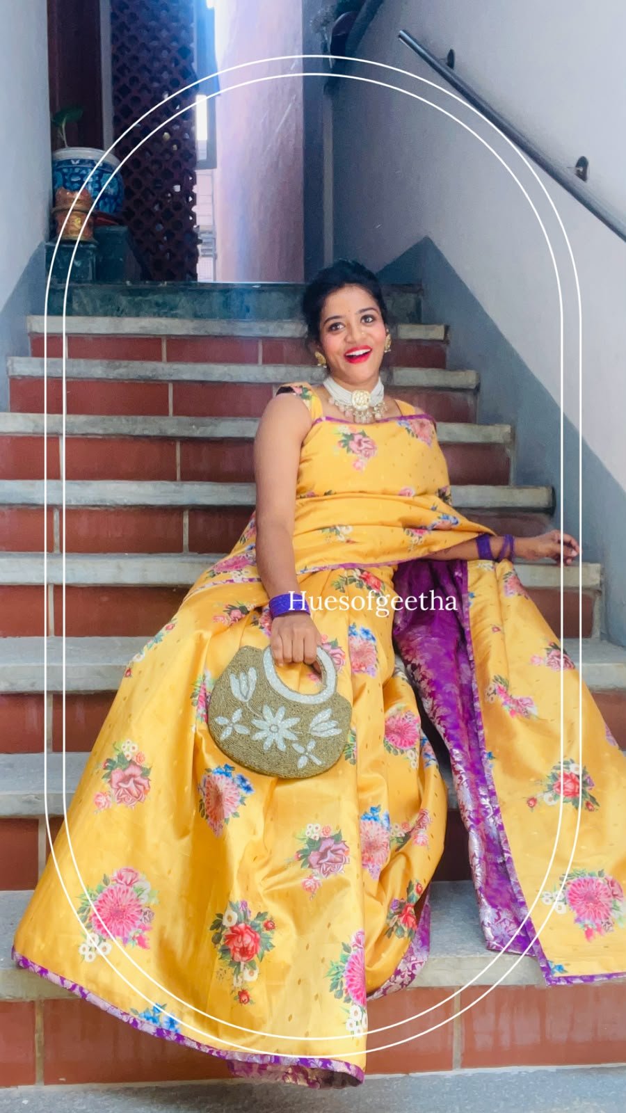 Reversible Yellow & Purple Saree