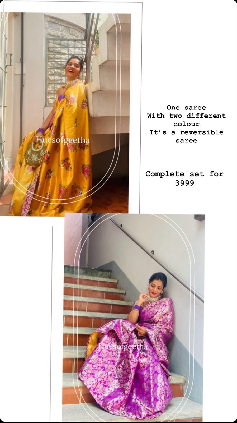 Reversible Yellow & Purple Saree