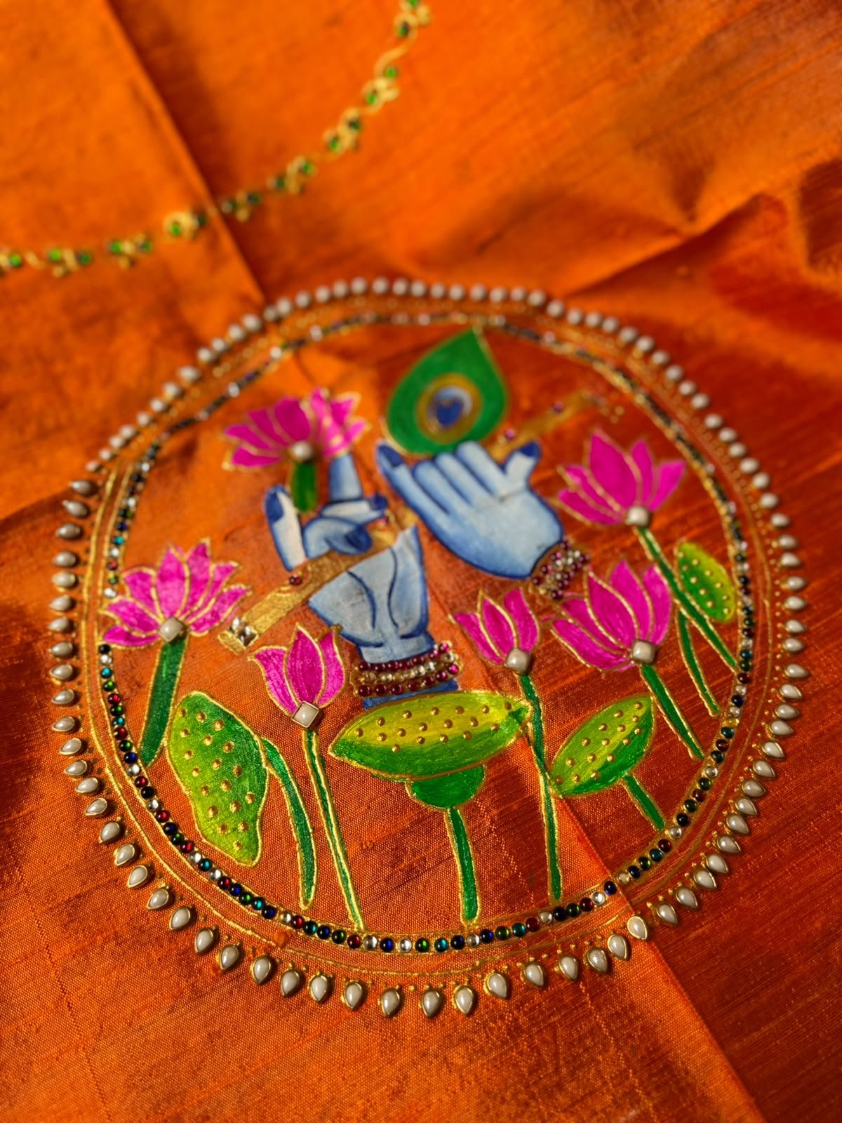 Krishna's Flute Tanjore Painting