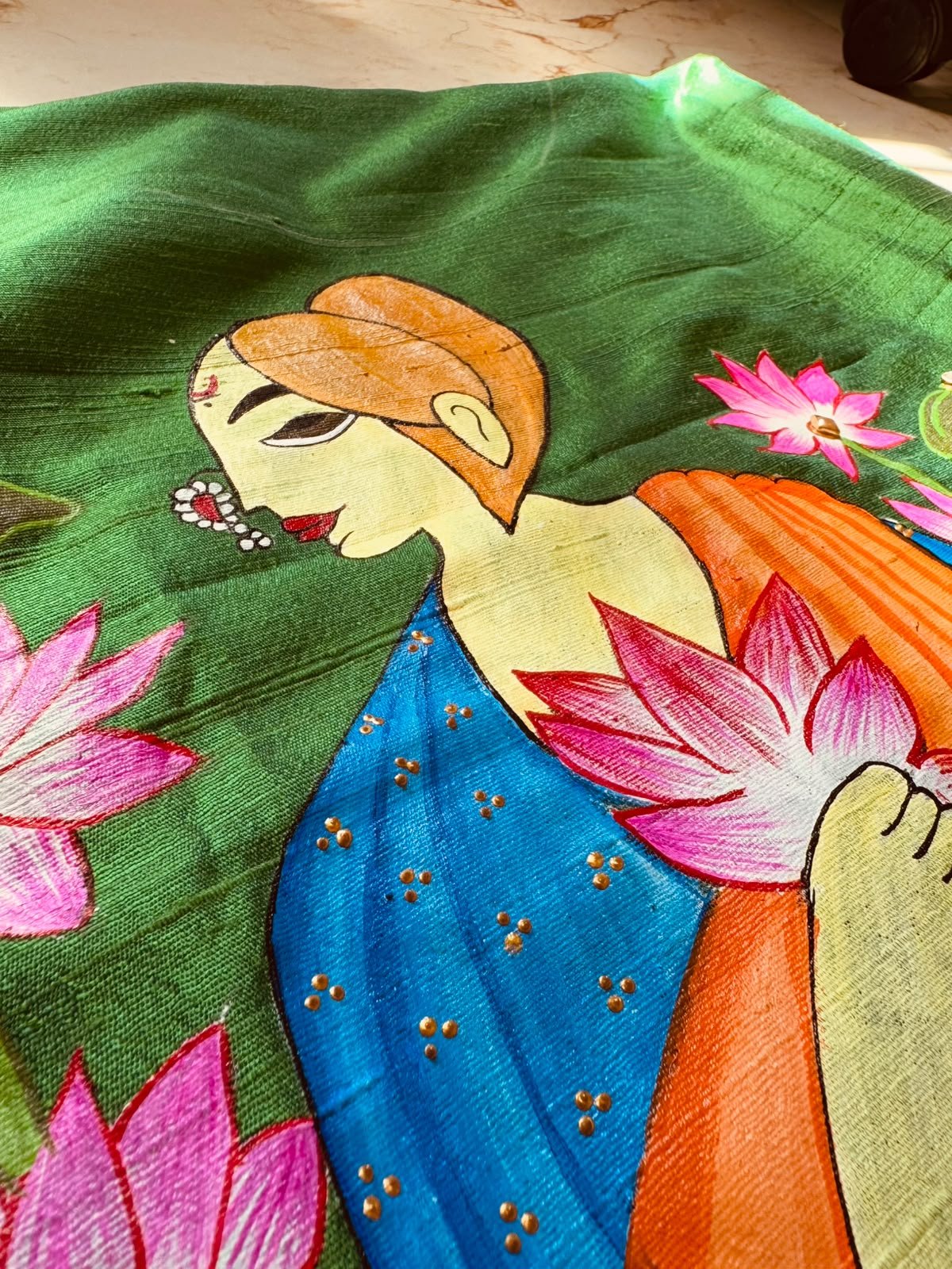 Lady with Lotus Tanjore Painting