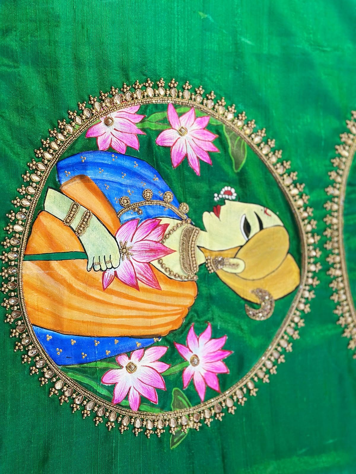 Lotus Maiden Medallion Tanjore Painting