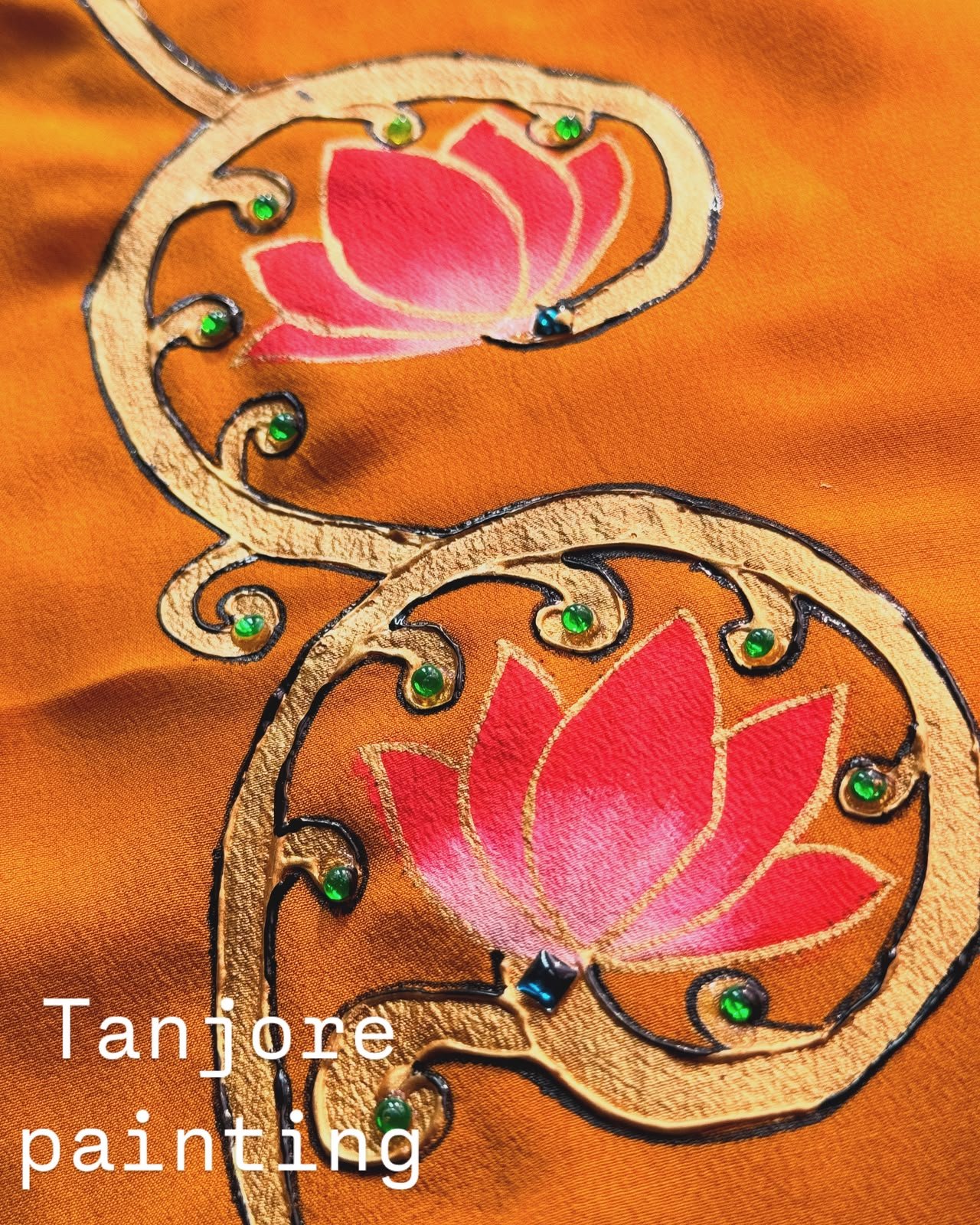 Lotus Scroll Tanjore Painting