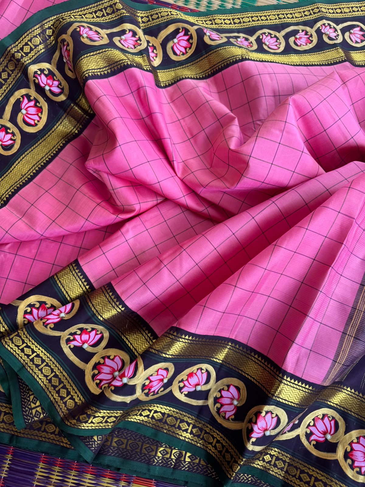 Pink Lotus Saree & Blouse Set