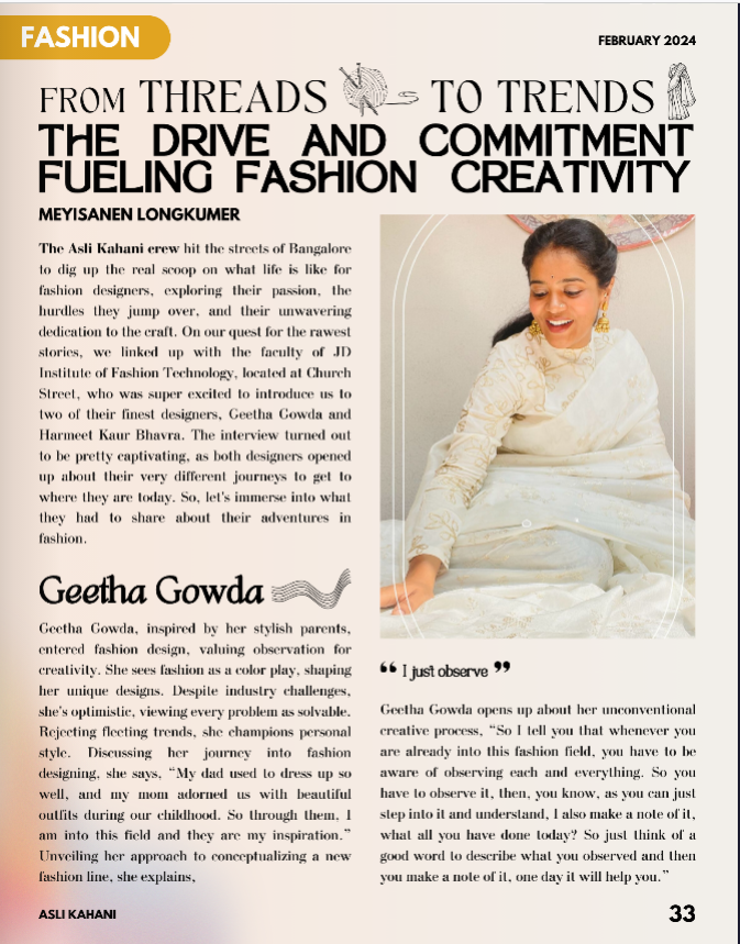 Asli Kahani Magazine — Hues of Geetha feature page 2